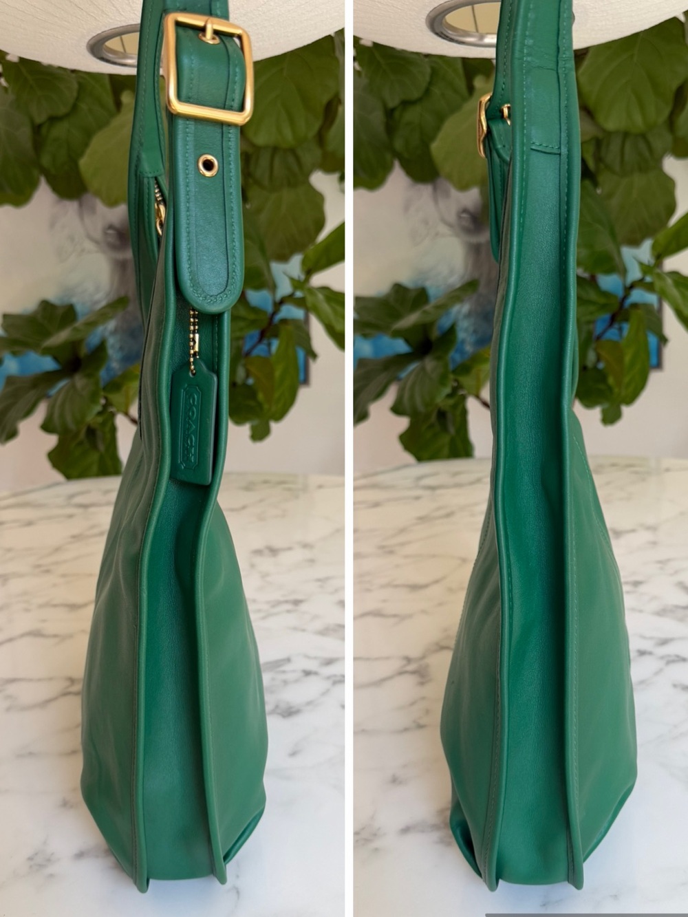 COACH Originals Large Ergo Shoulder Bag 33 Green Glovetanned Leather Brass C2264 - Picture 5 of 16